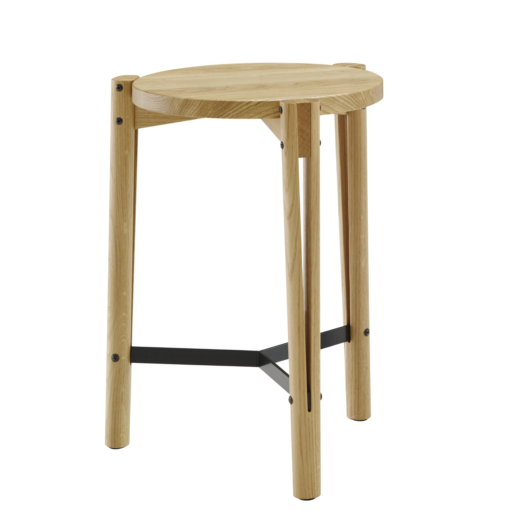 Tabouret en bois massif dessiné par le studio Khorram Ricatte pour Cinna